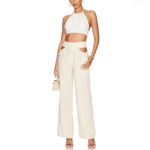 Superdown Benny cut out pants in beige size small